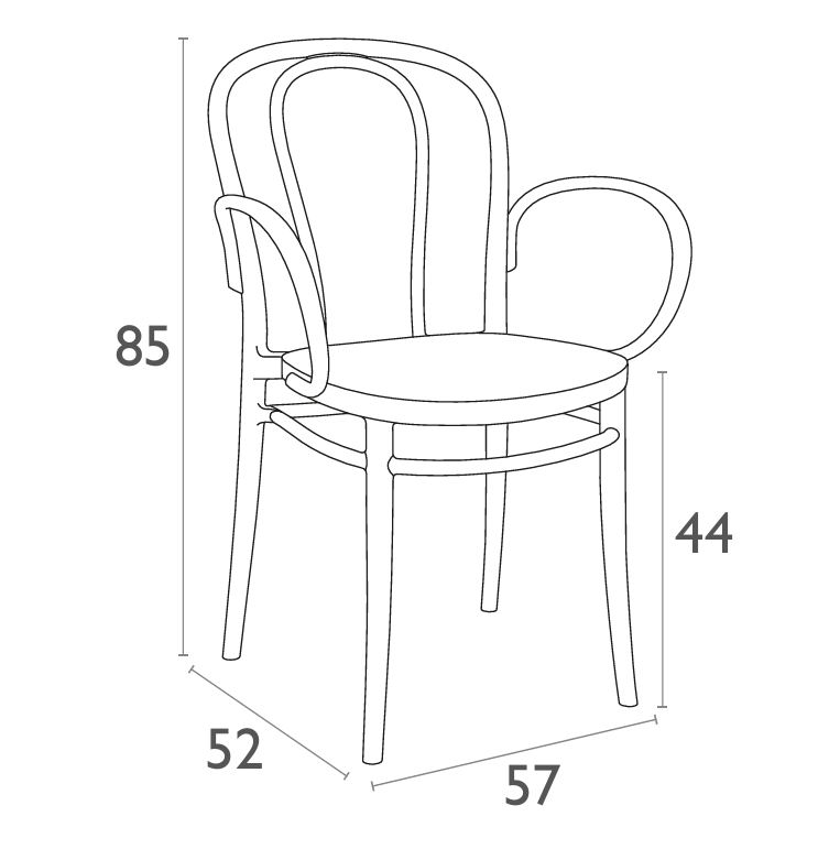 FL Victor XL Hospitality Stackable Outdoor Armchair