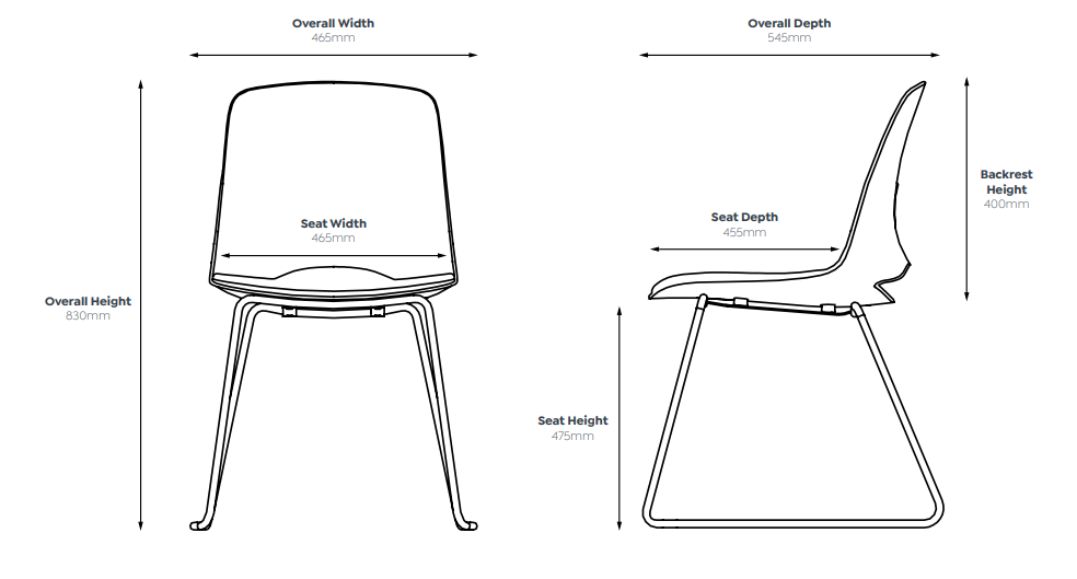 OL Vista Glide Sled Base Hospitality Stacking Chair