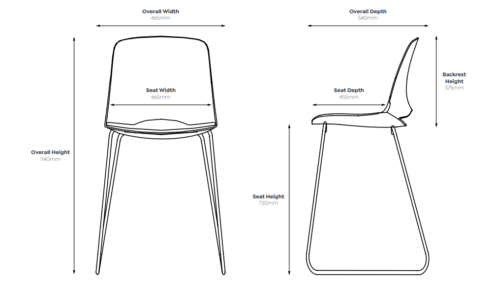 OL Vista Rise Sled Base Fabric Upholstered Hospitality High Chair