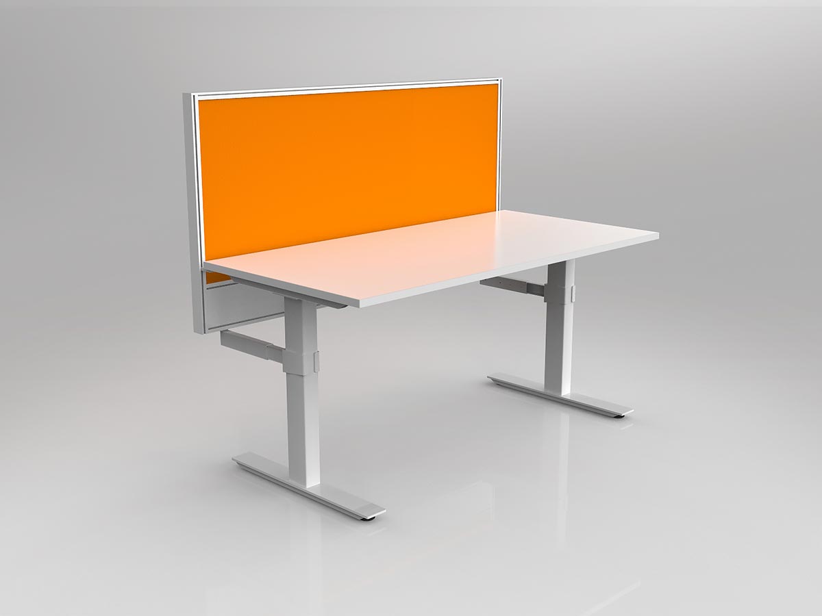 OL Studio50 Deskmount Screens Panel – Breath Fabric with White Frame – 1200mm Height