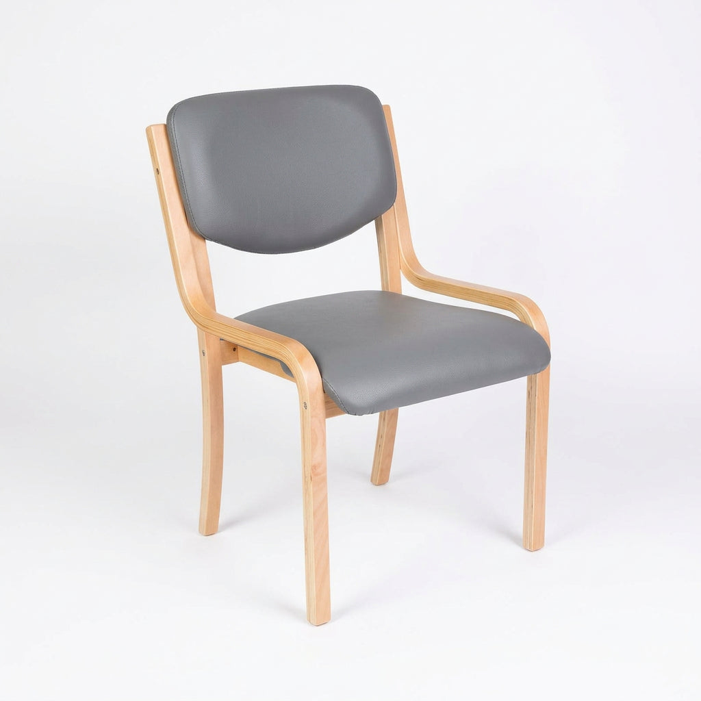 MA Woodtech Fabric or Vinyl Upholstered Stackable Visitor Chair