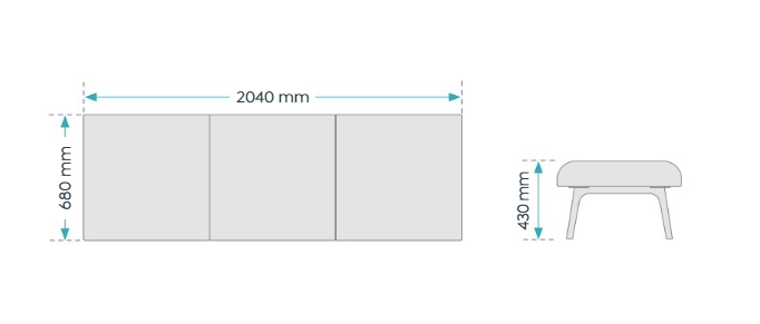 OL Willow Fabric Upholstered Reception Area Bench