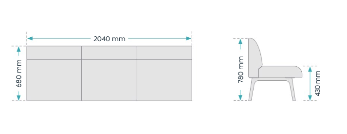 OL Willow Fabric Upholstered Reception Area Sofa