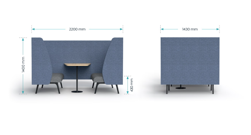 OL Willow 4 Seater Reception Area Booth