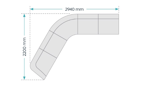 OL Willow Fabric Upholstered Reception Area Corner Sofa