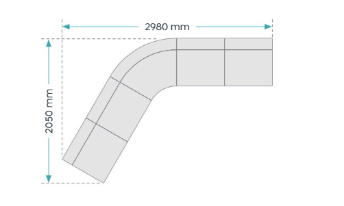 OL Willow Fabric Upholstered Reception Area Corner Sofa