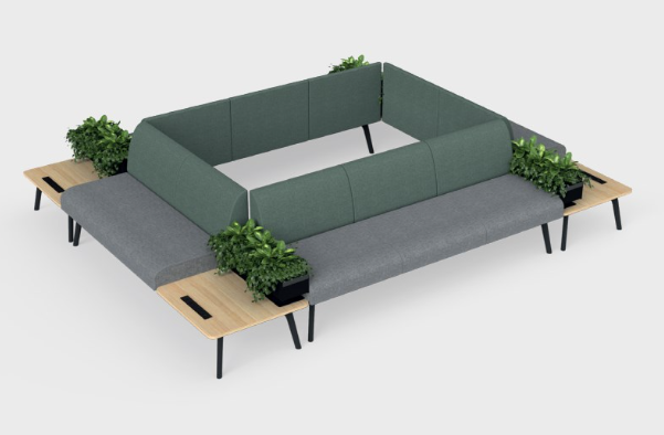 OL Willow Fabric Upholstered Reception Area 8 Seater Corner Sofa