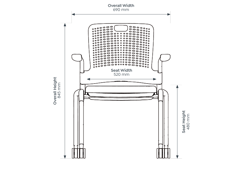 OL Adapta Training & Healthcare Chair with Castors and Arms