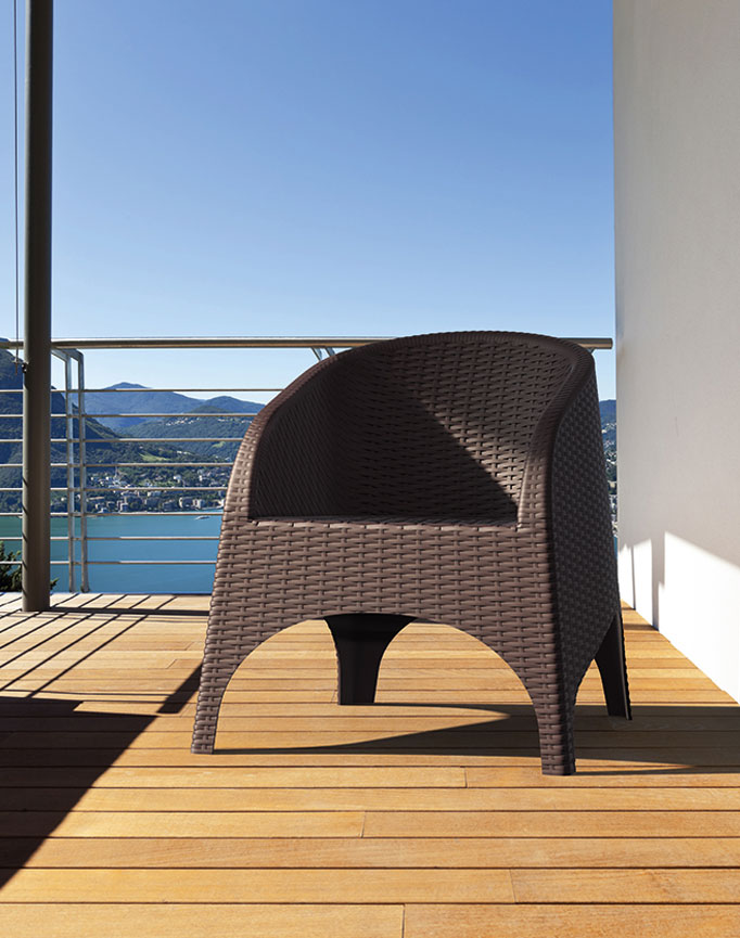 FL Aruba Hospitality Outdoor Stackable Armchair with Cushion