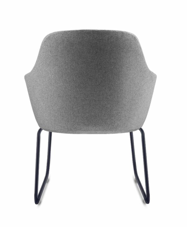 RL Aspen Fabric Upholstered Metal Sled Base Visitor Tub Chair