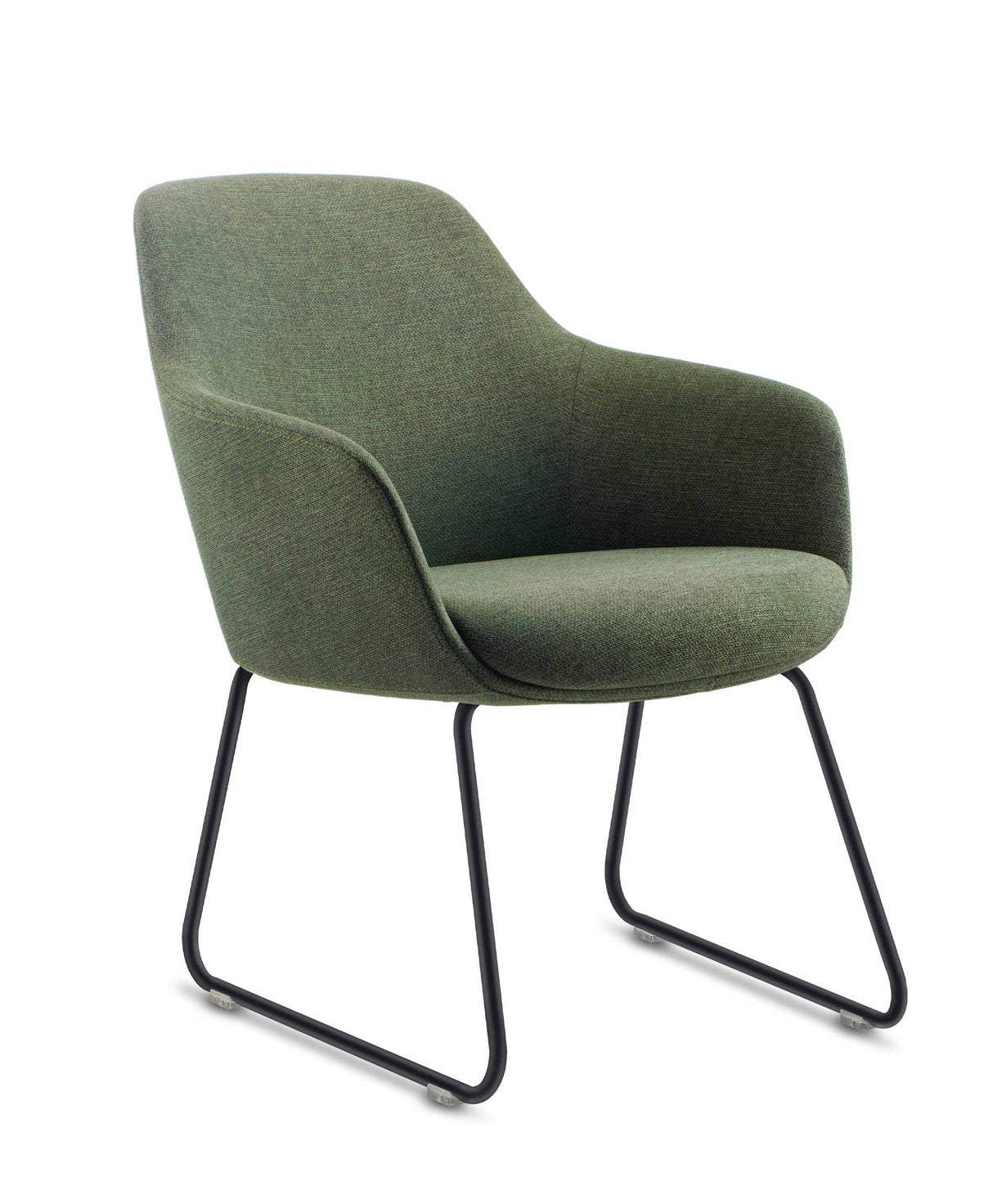 RL Aspen Fabric Upholstered Metal Sled Base Visitor Tub Chair