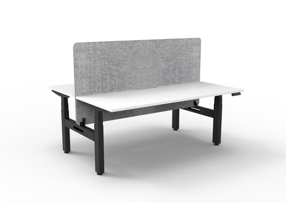 RL Boost+ Height Adjustable 2 User Back to Back Workstation with Grey Eco Panel Screen