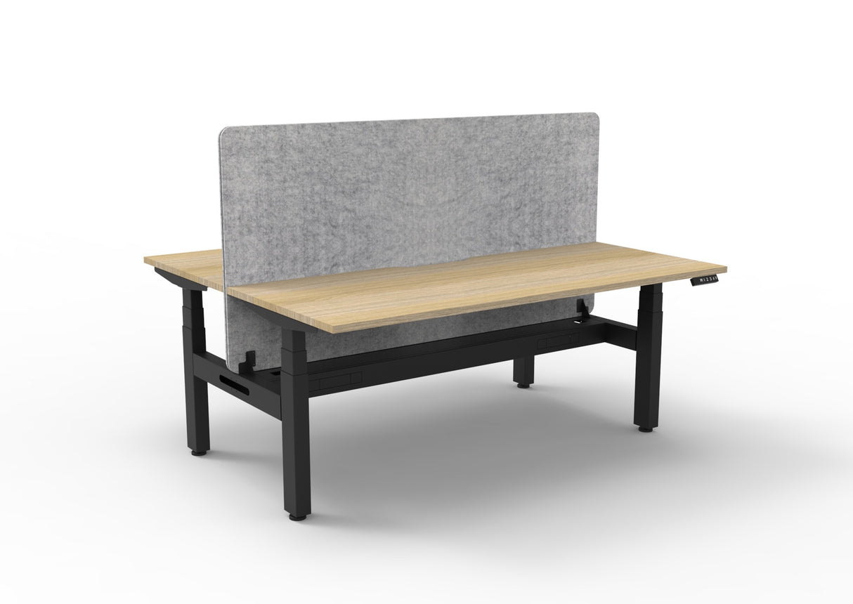 RL Boost+ Height Adjustable 2 User Back to Back Workstation with Grey Eco Panel Screen