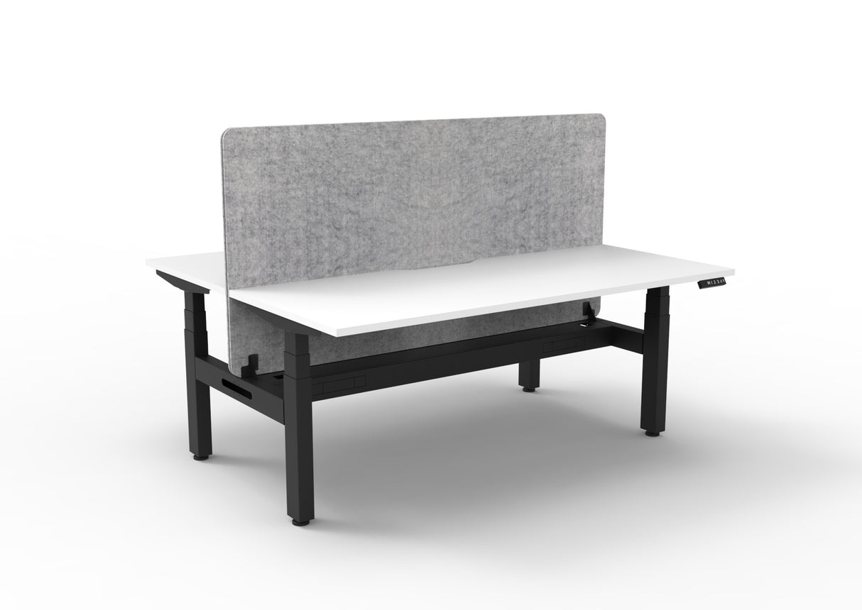 RL Boost+ Height Adjustable 2 User Back to Back Workstation with Grey Eco Panel Screen