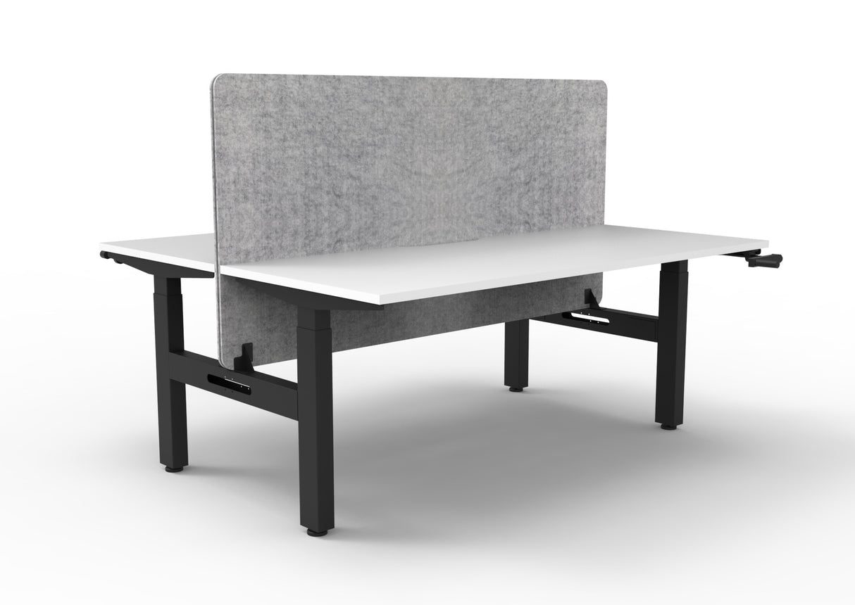 RL Boost Crank 2-User Height Adjustable Workstation with Grey Eco Panel Screen