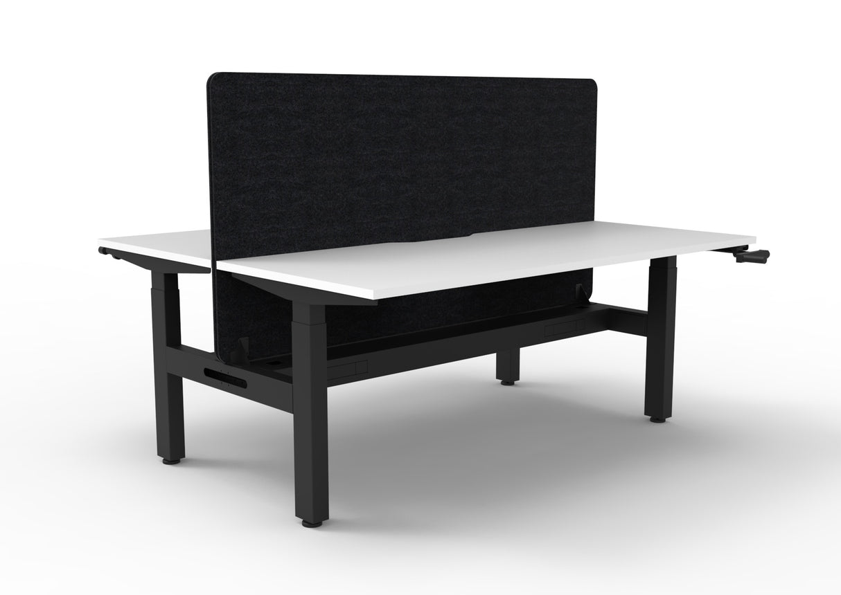 RL Boost Crank 2-User Height Adjustable Workstation with Black Eco Panel Screen