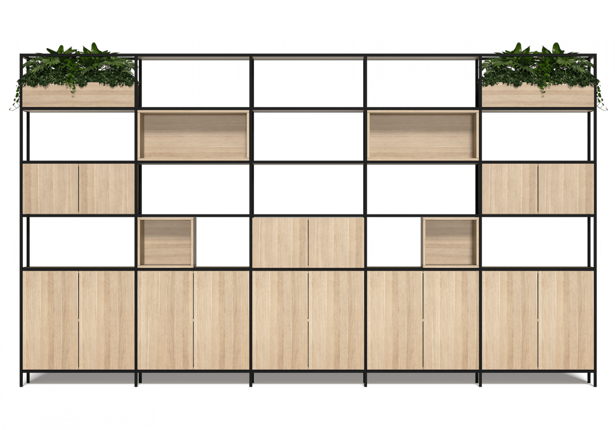 OL Rhodes 16 Door 4 Cubby Welded Storage with 6 Planter Box