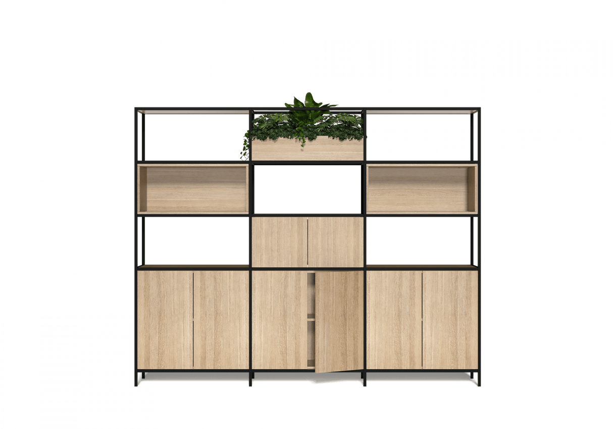 OL Rhodes 8 Door 2 Open Shelf Welded Storage with 3 Planter Box