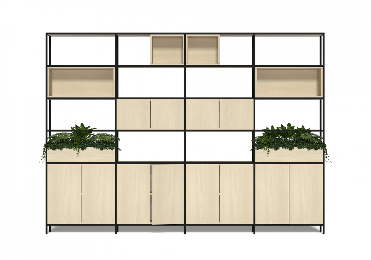 OL Rhodes 12 Door 4 Cubby Welded Storage with 6 Planter Box