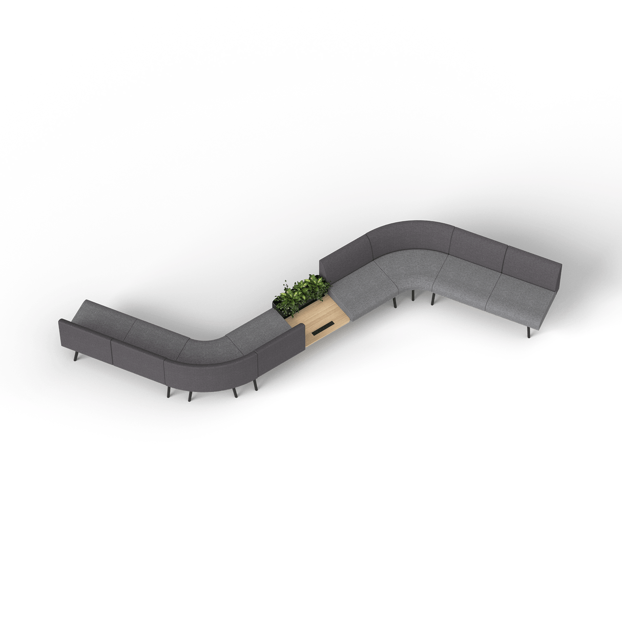 OL Willow Fabric Upholstered 8 Seater S Pattern Reception Area Sofa