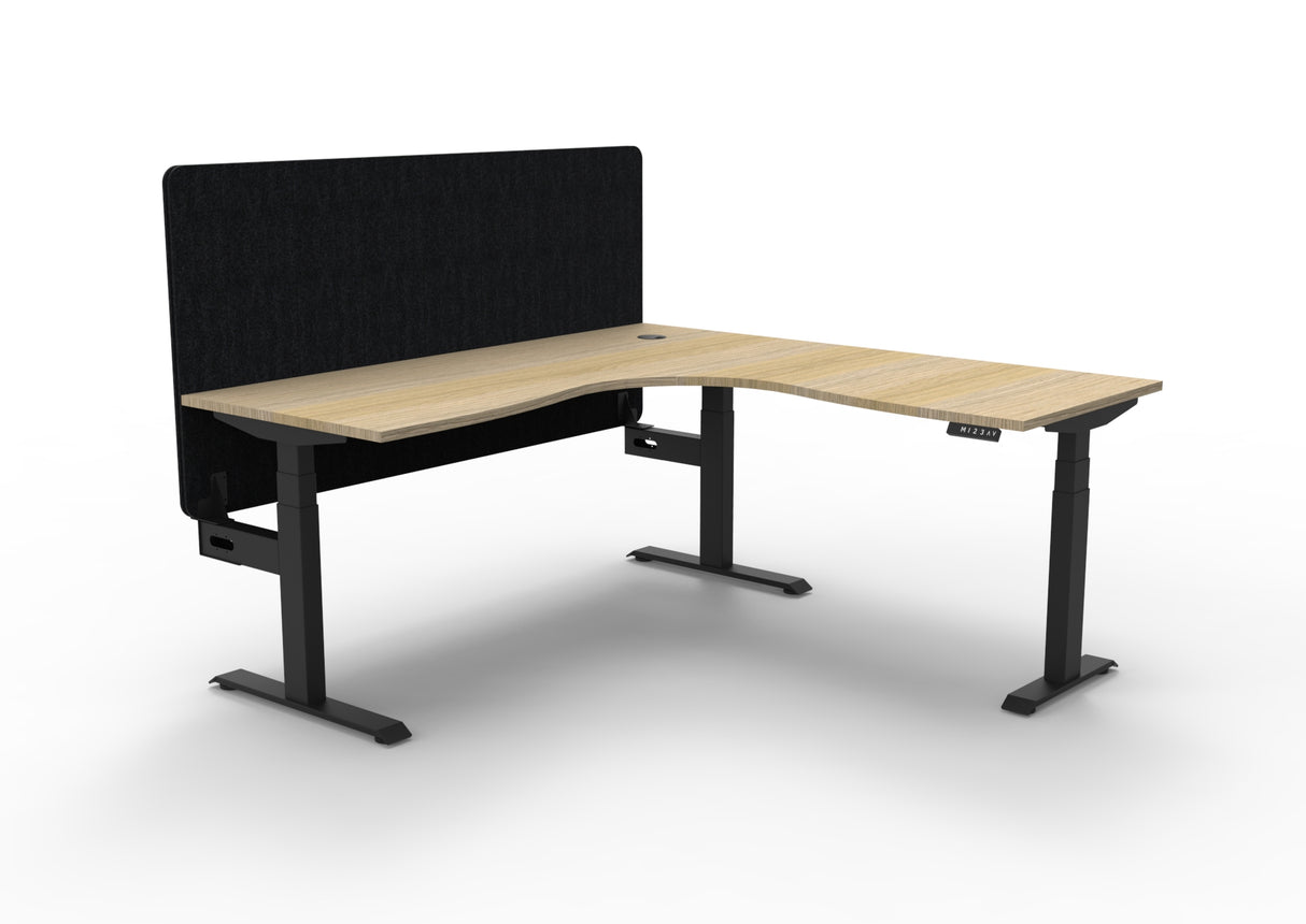 RL Boost+ Height Adjustable Corner Workstation with Black Eco Panel Screen