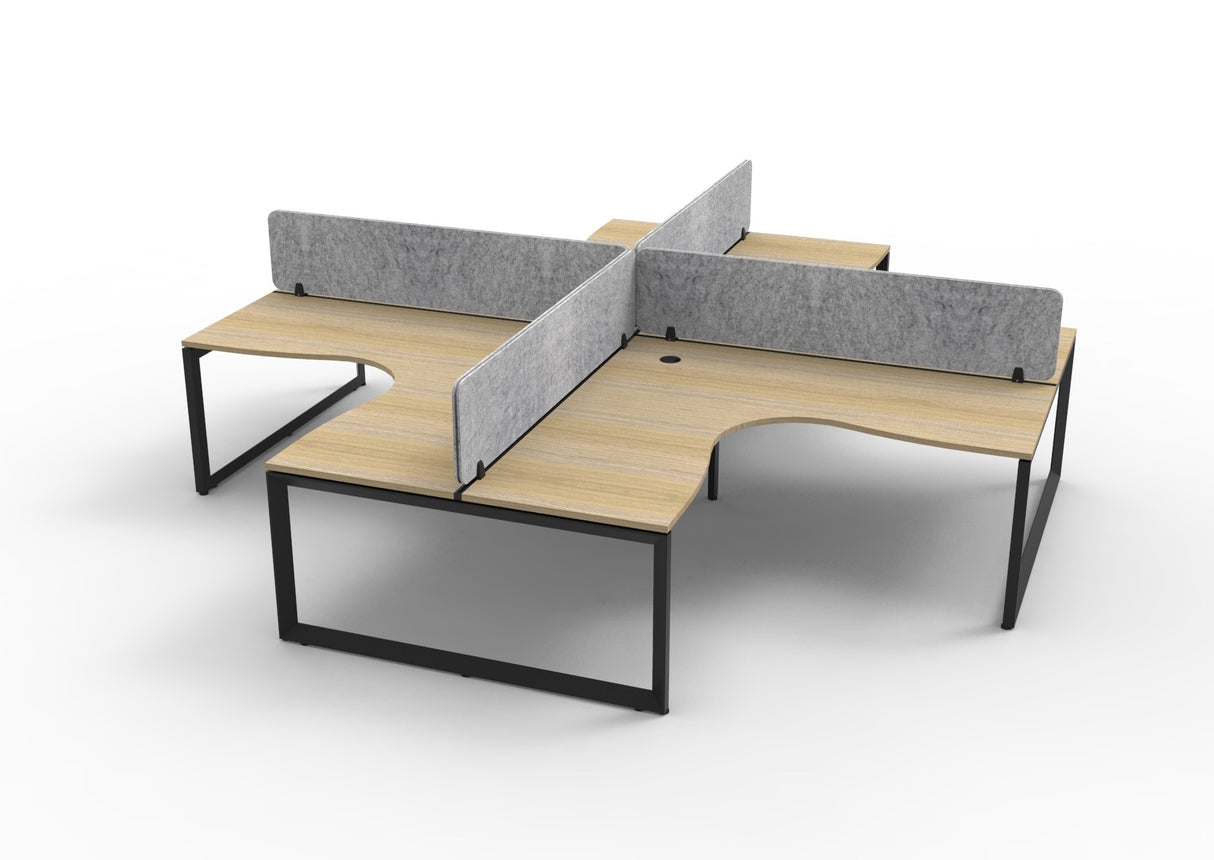 RL Infinity Profile Leg 4 People Corner Workstation with Screen