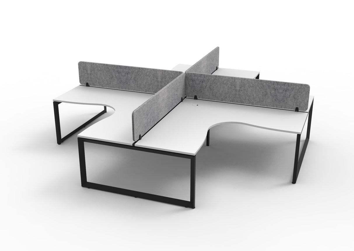 RL Infinity Profile Leg 4 People Corner Workstation with Screen