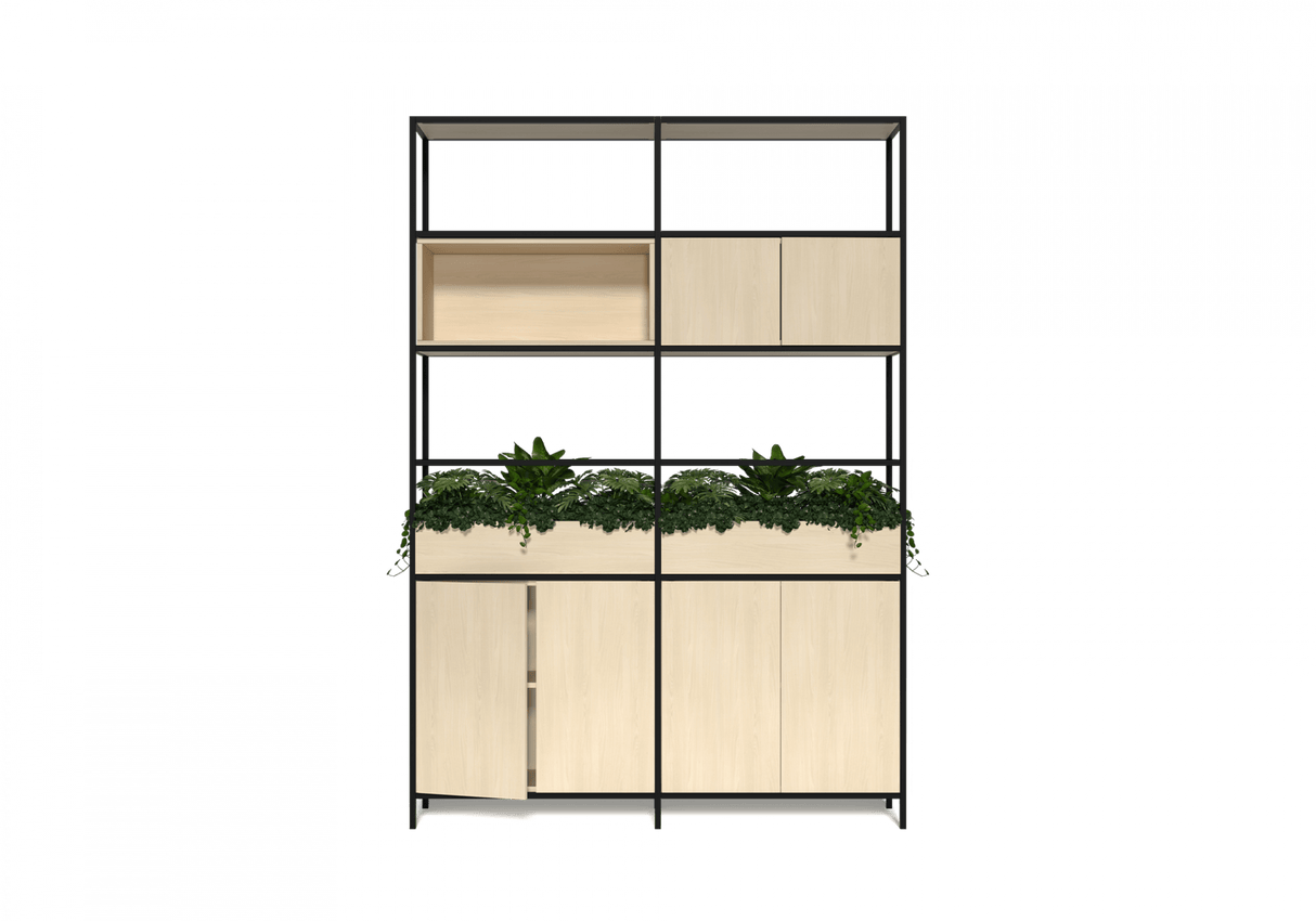 OL Rhodes 6 Door 2 Bay Credenza with 6 Planter Box