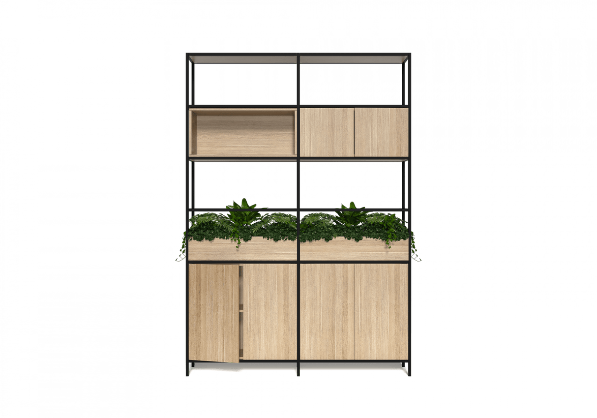 OL Rhodes 6 Door 2 Bay Credenza with 6 Planter Box