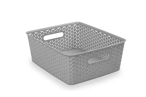 VC Grey Storage Basket Knotted Medium