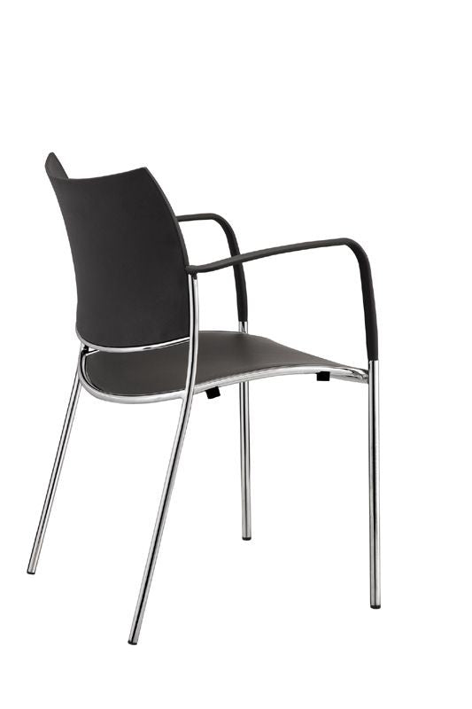 GP Element Upholstered Chair with Arms & Chrome Legs