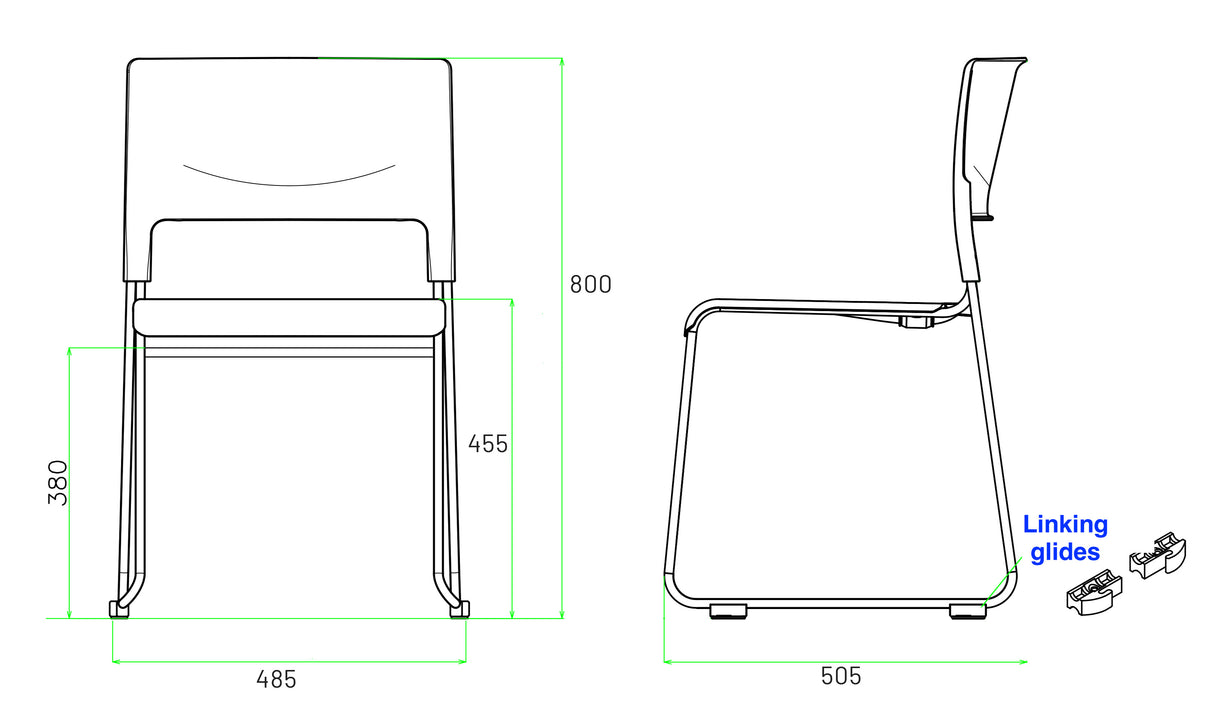 RL Apollo Sled Base Stackable Visitor Chair