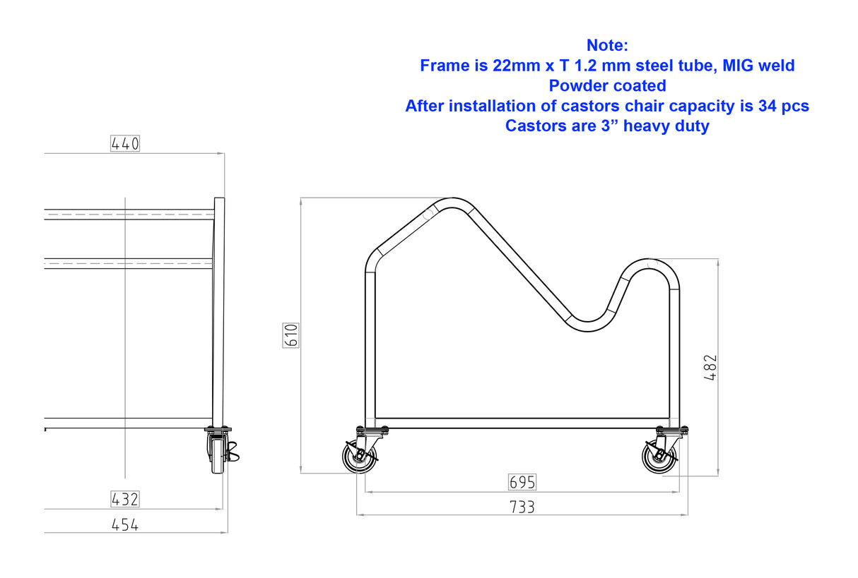 RL Apollo Trolley for Hospitality Stackable Chair