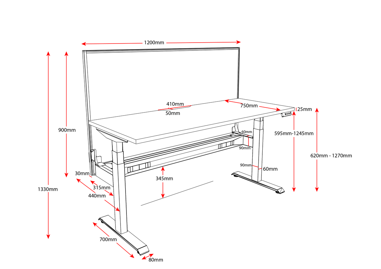 RL Boost Plus Motorized Height Adjustable Desk