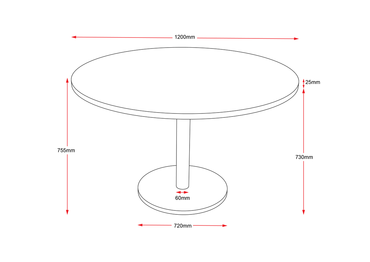 RL Estilo Disc Base Round Meeting Table