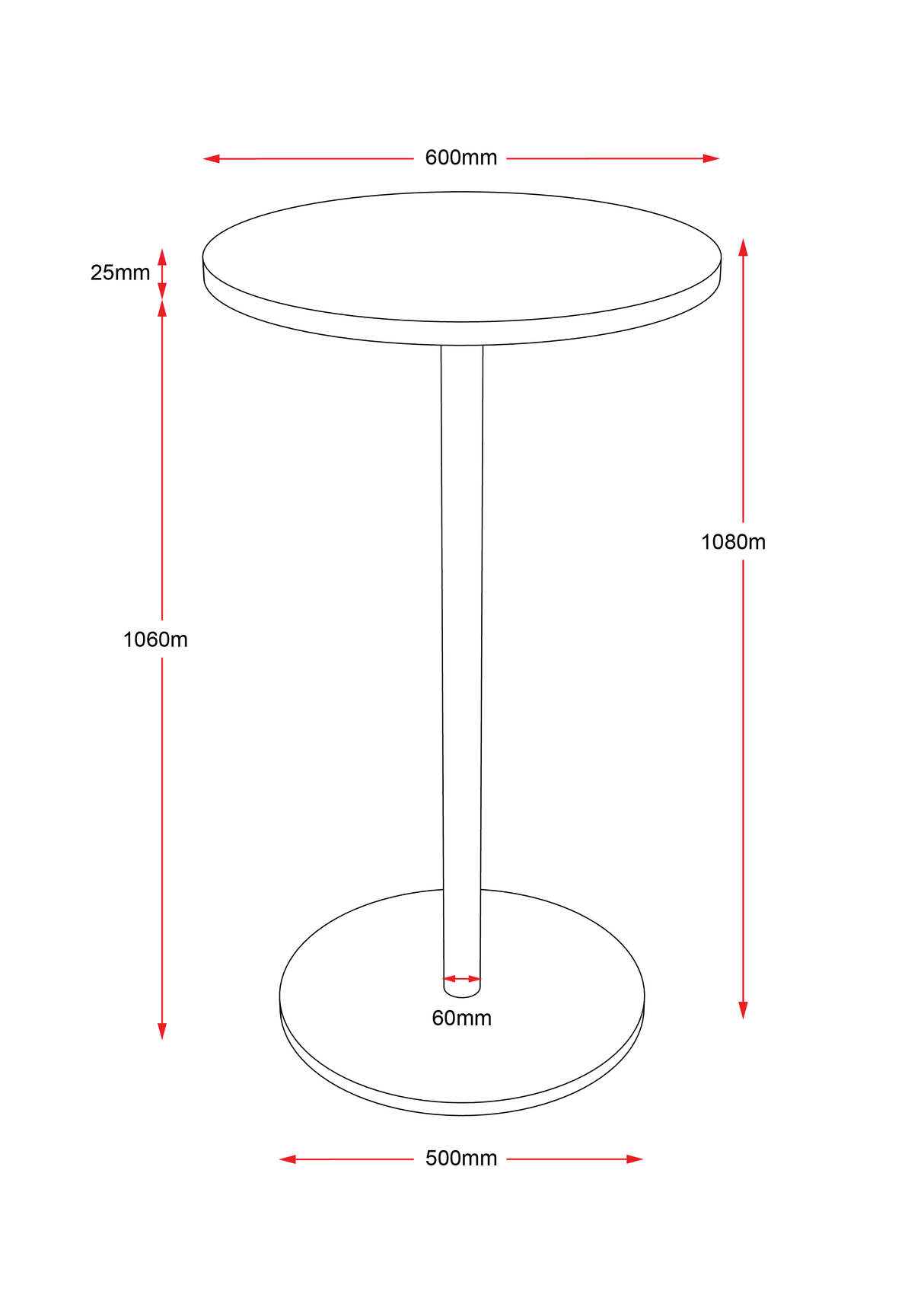 RL Estilo Disc Base Round Bar Table