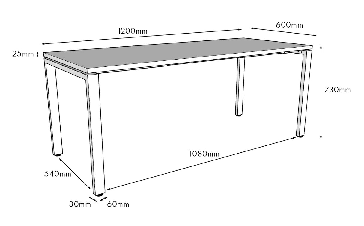 RL Deluxe Profile Steel Frame Melamine Top Table