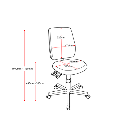 RL Ergo Air Fabric Upholstered High Back Operator Chair