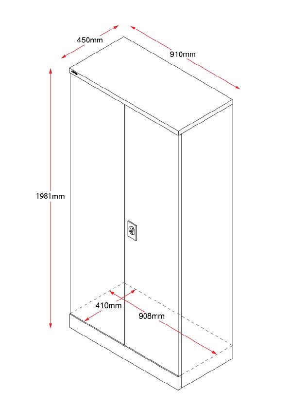 RL GO Swing Door Heavy Duty Stationery Cupboard – 4 Shelves