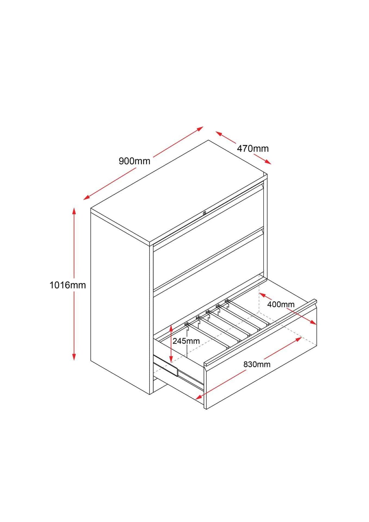 RL GO Lateral Filing Cabinets – 3 Drawer