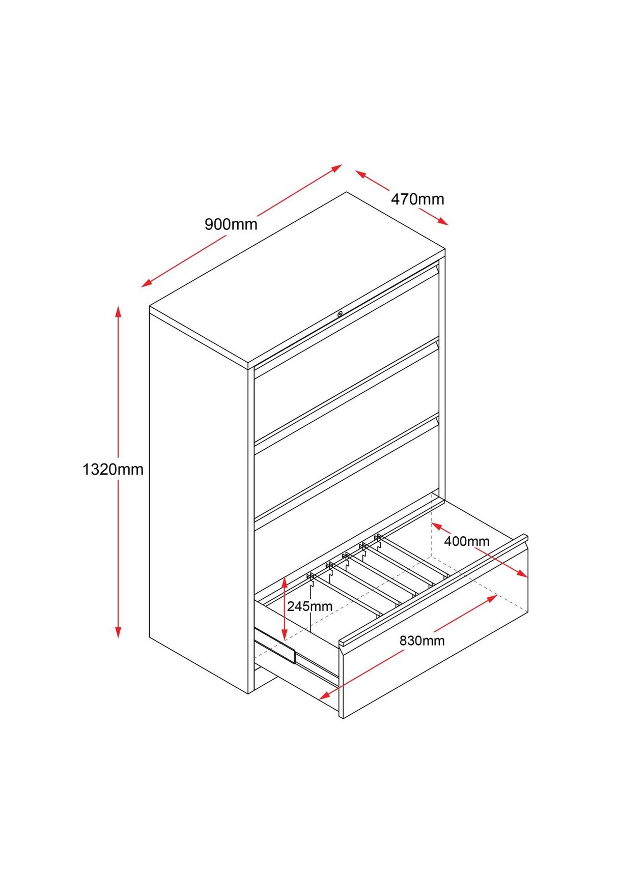 RL GO Lateral Filing Cabinets – 4 Drawer