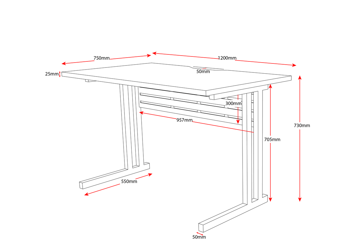 RL Rapid Span Metal C-Leg Office Desk