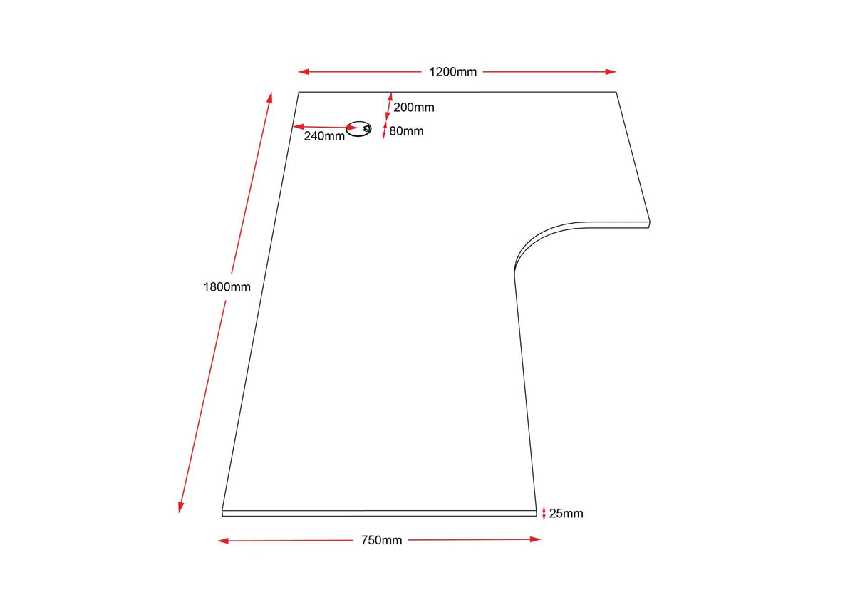 RL SHUSH30 Corner Workstations Top