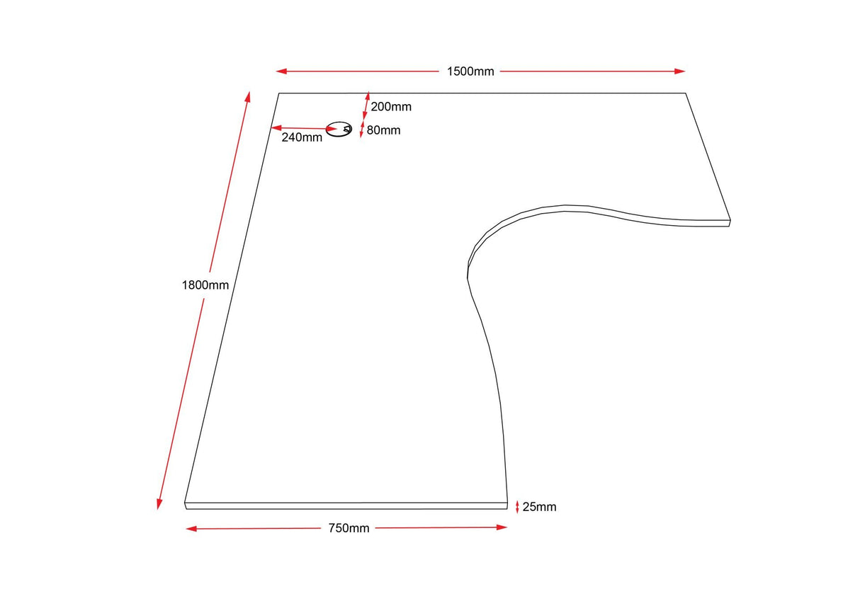 RL SHUSH30 Corner Workstations Top