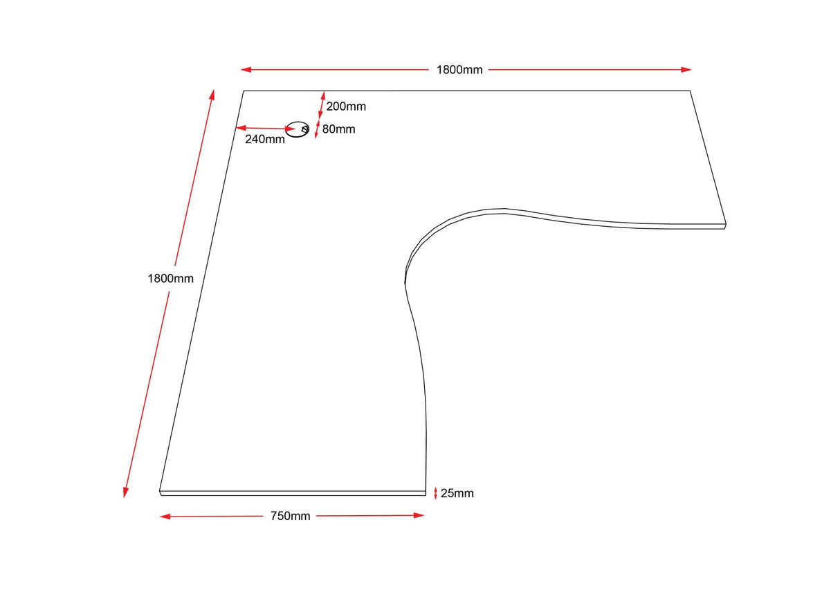 RL SHUSH30 Corner Workstations Top
