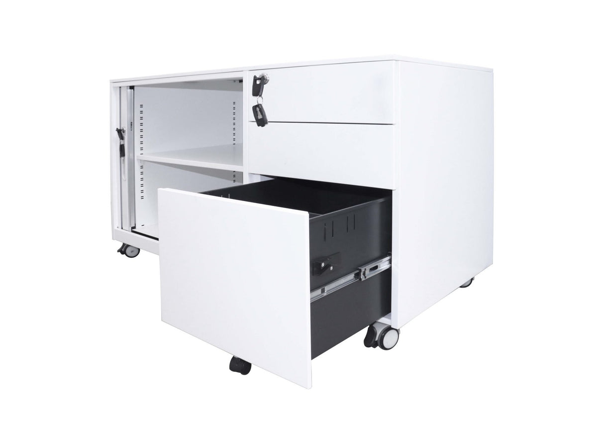 RL Go Steel Lockable 2 Drawer 1 File Drawer Mobile Caddy