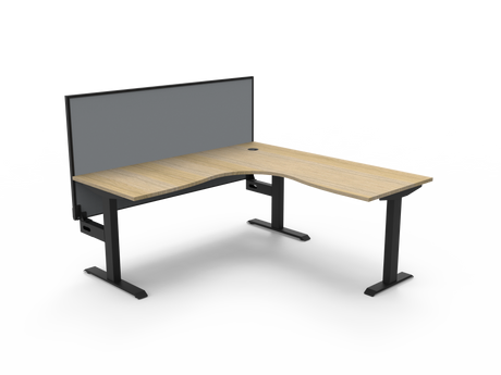 RL Boost Static Corner Desk with Aluminium Framed Screen