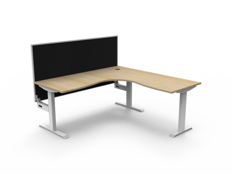 RL Boost Static Corner Desk with Aluminium Framed Screen