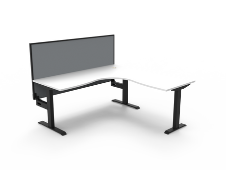 RL Boost Static Corner Desk with Aluminium Framed Screen