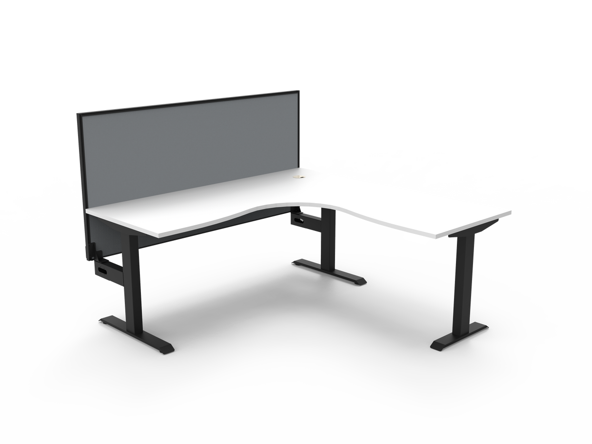 RL Boost Static Corner Desk with Aluminium Framed Screen